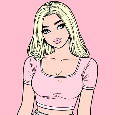 realistic girl with crop top