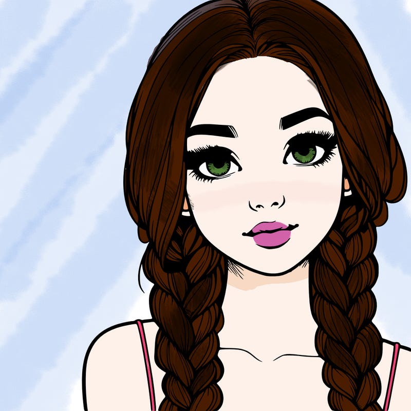 realistic girl with braids