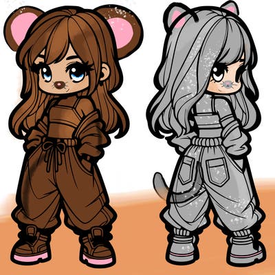 girl in crop top and baggy pants