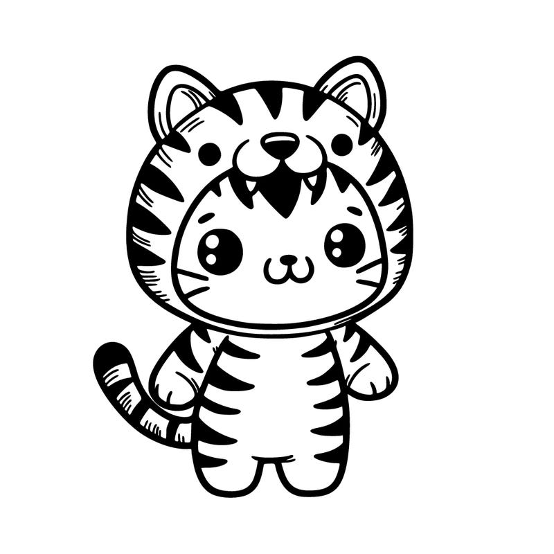 cute kitty in a scary tiger costume