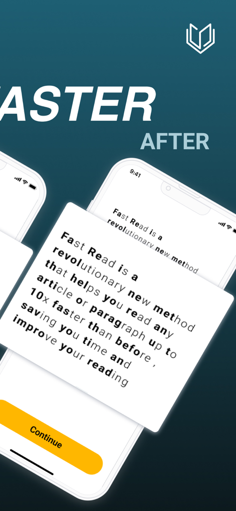 Bio Reading - Fast Read - Schermata dell'app mobile che mostra testo con lettere in grassetto per la lettura bionica