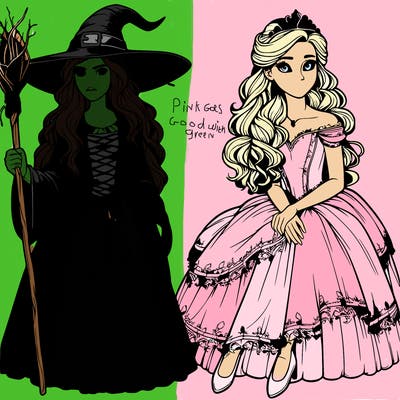realistic witch and a princess