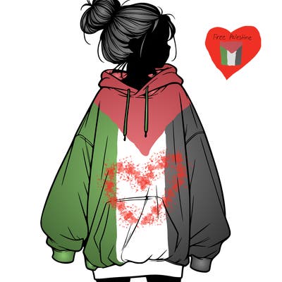 realistic girl with a oversized sweatshirt on and a bun