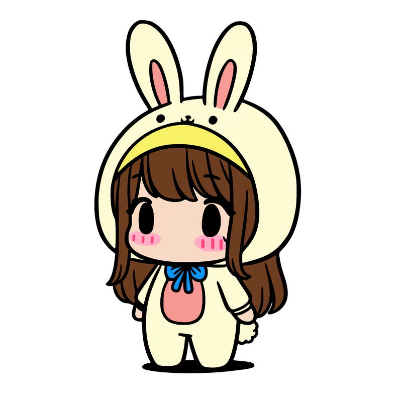 a girl in a bunny costume