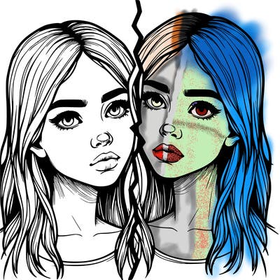 realistic girl split