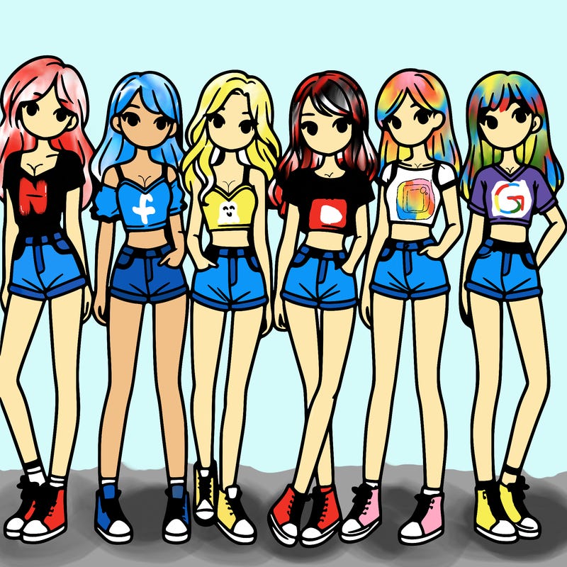 a group of girls wearing crop tops and shorts