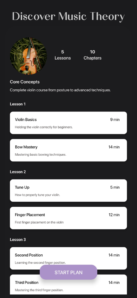 Violin Lessons For Beginner - Course overview of violin lessons for beginners featuring basic techniques and music theory