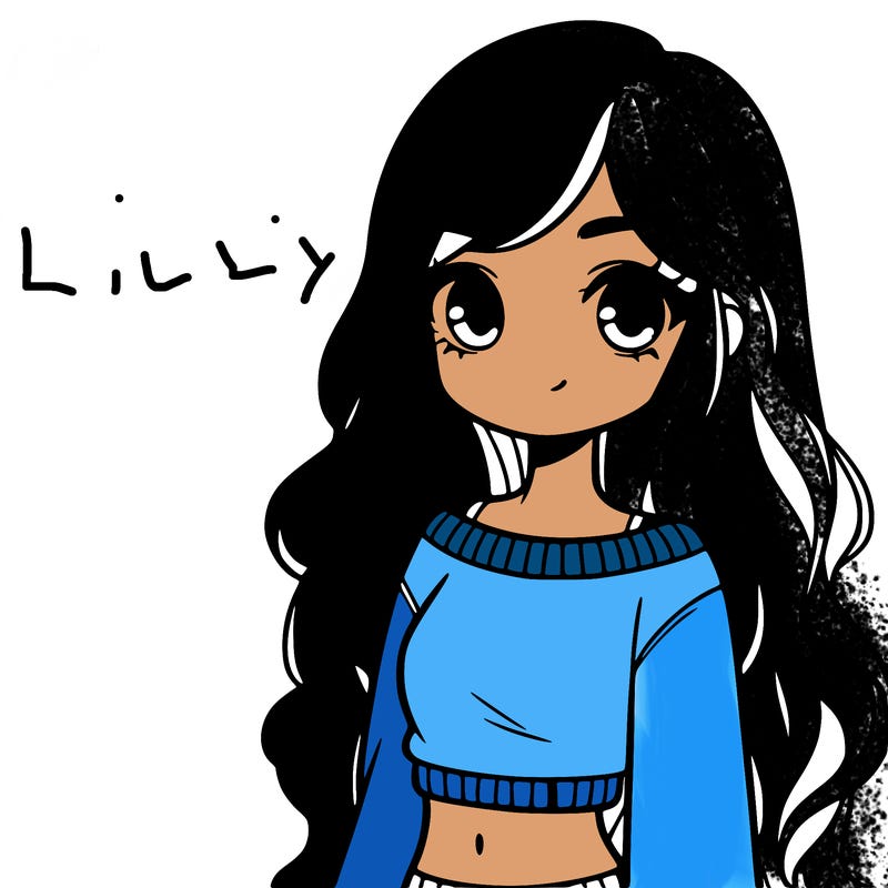 girl with long hair and a crop top with a sweater