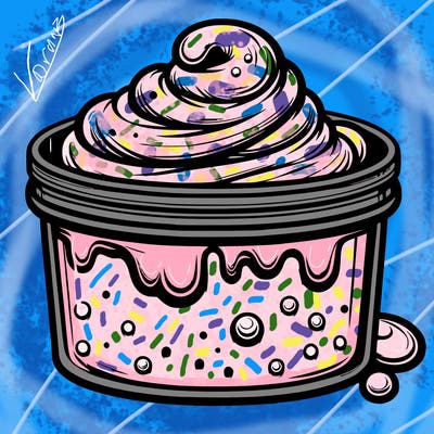 realistic slime in a container