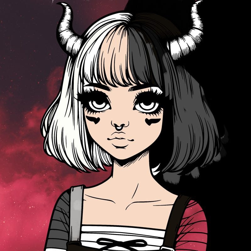 realistic girl with horns
