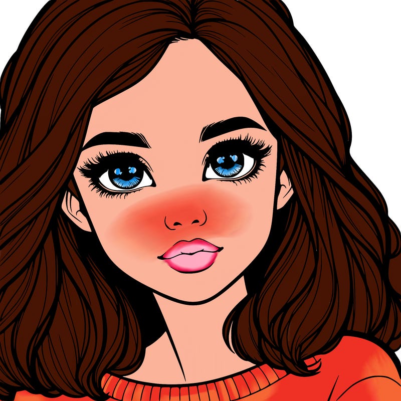 realistic girl whith cute eyes