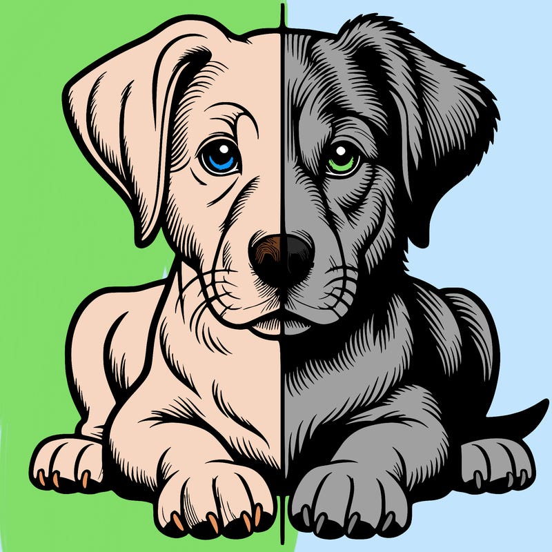 realistic dog split picture