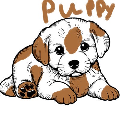 a cute realistic puppy