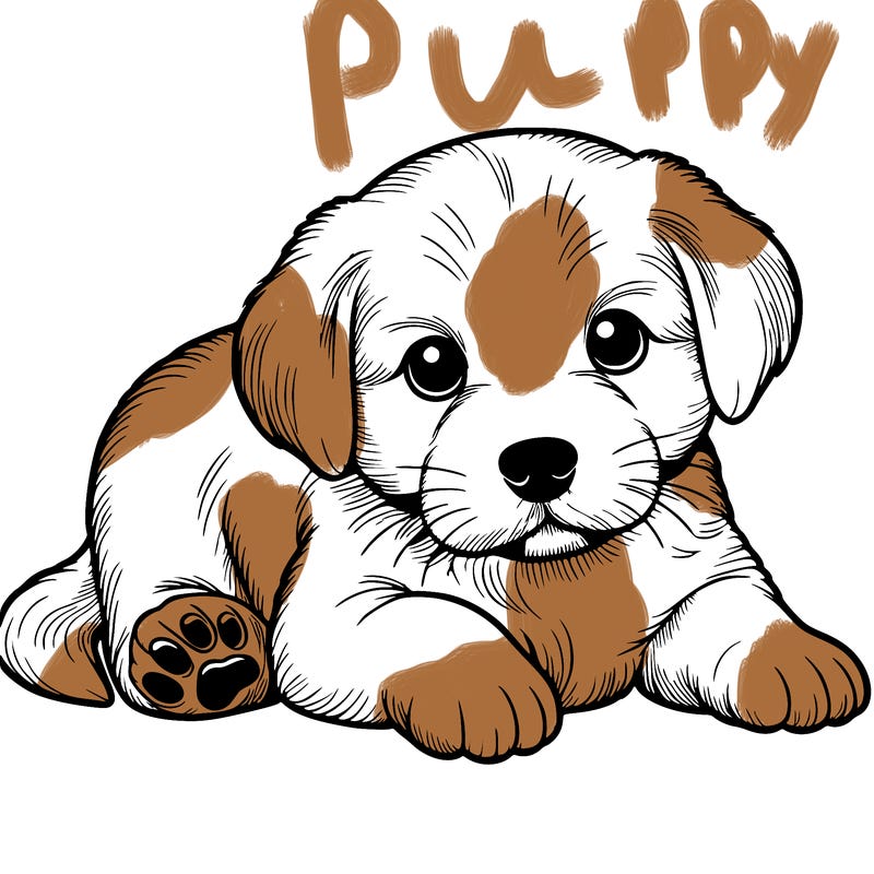 a cute realistic puppy
