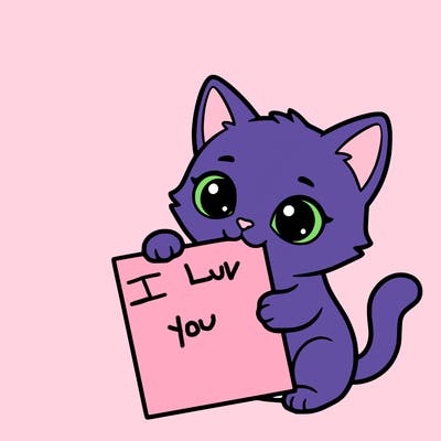 a small cat with a blank sheet of paper in its hand. the cat is sooooooo cute!