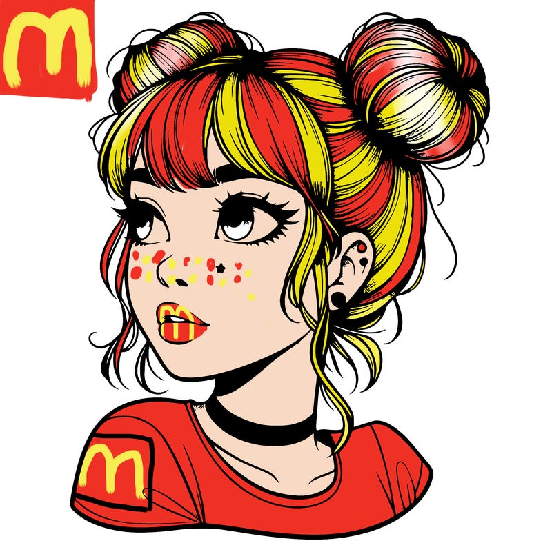 realistic girl with spacebuns