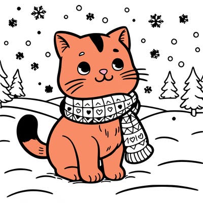 cat in the snow