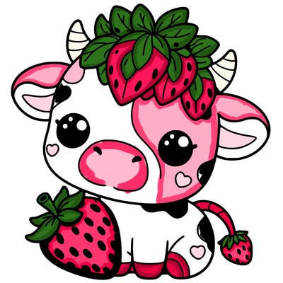 cute strawberry cow