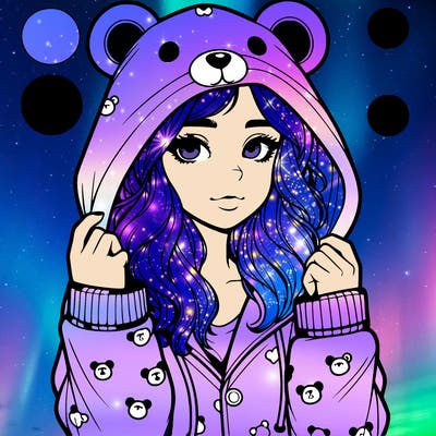 realistic girl in a animal pjs hoodie