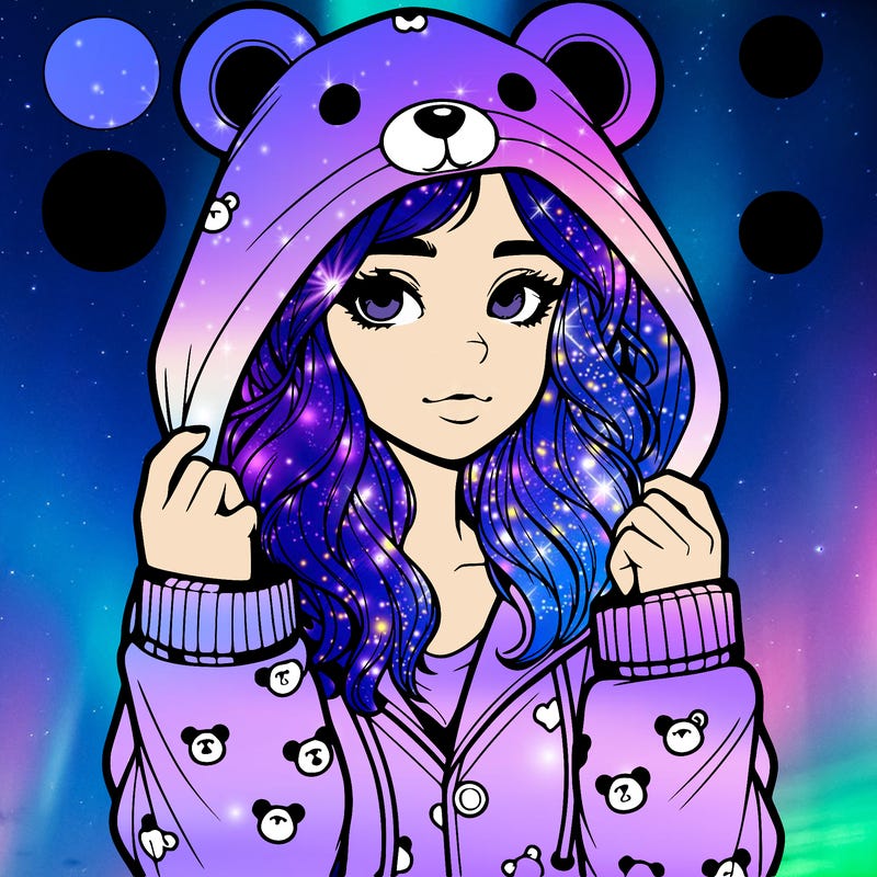 realistic girl in a animal pjs hoodie