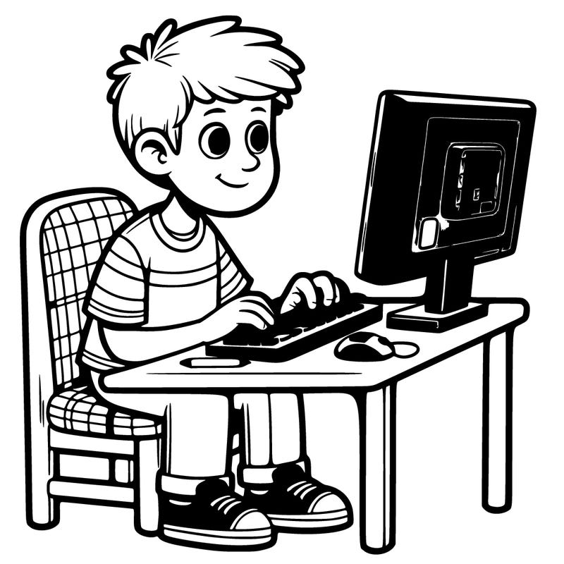 boy on a computer
