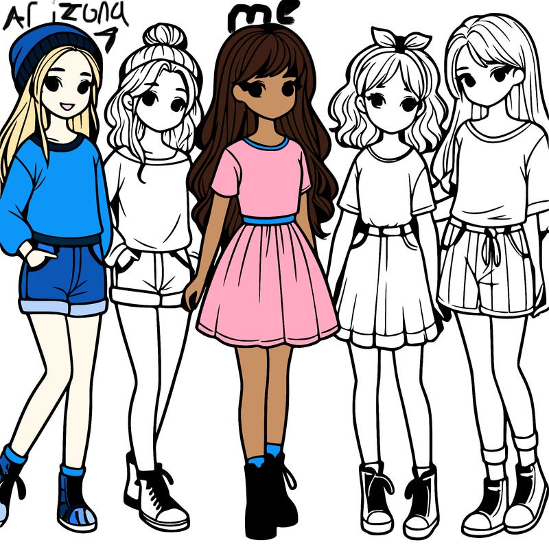 a group of five girls