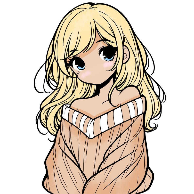 shy pretty girl wearing a sweater that is falling off one shoulder portrait