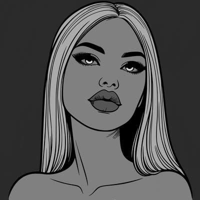 realistic woman with full lips