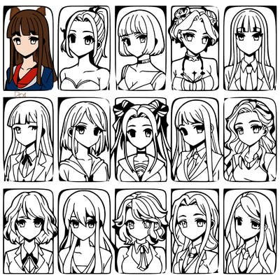 girls that look diffrent anime