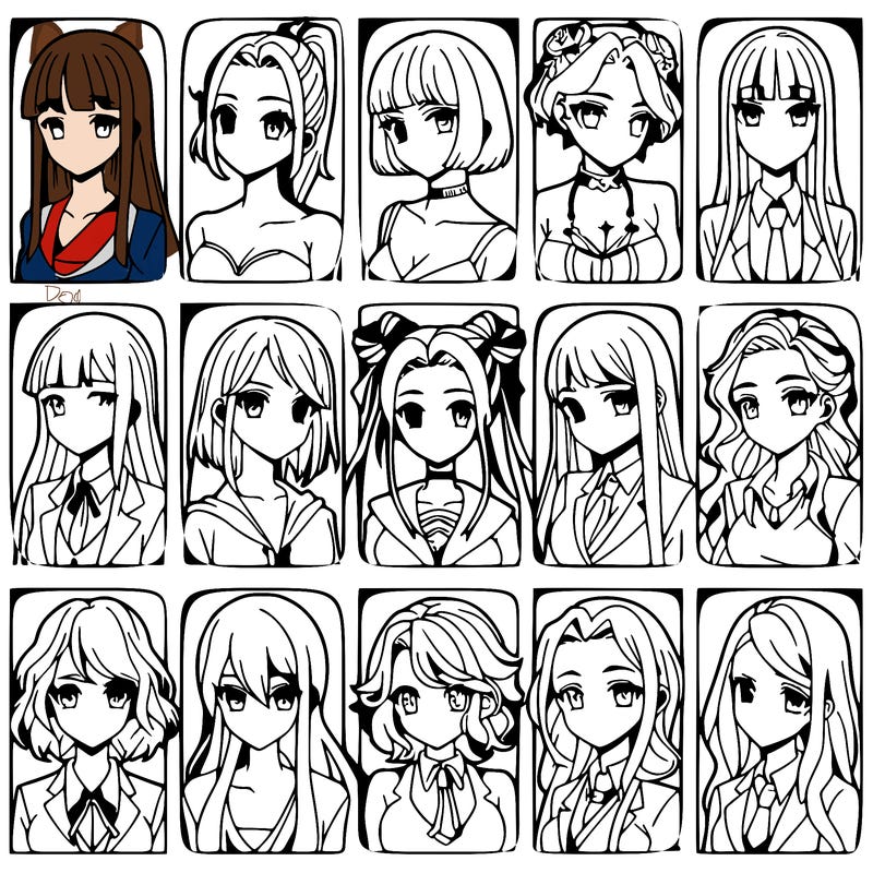 girls that look diffrent anime