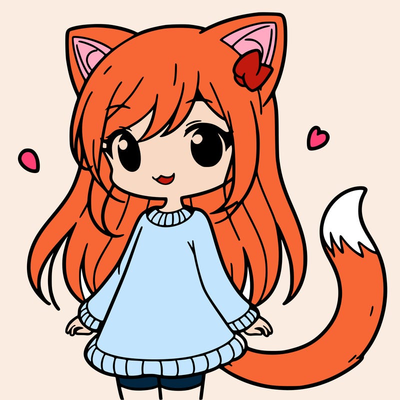 girl with cat ears and tail