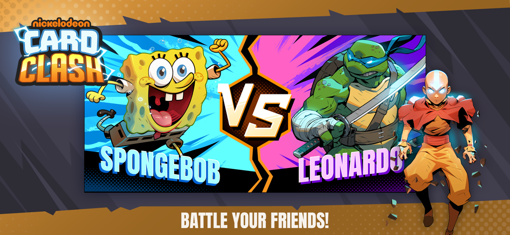 Nickelodeon Card Clash - SpongeBob SquarePants battling Leonardo from TMNT in Nickelodeon Card Clash