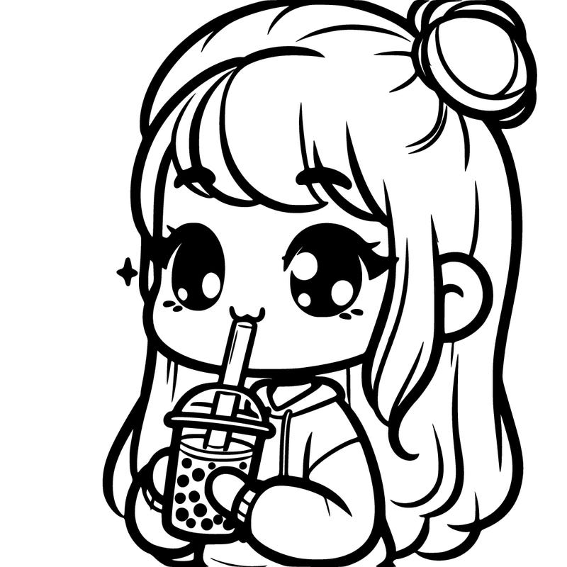 girl drinking boba