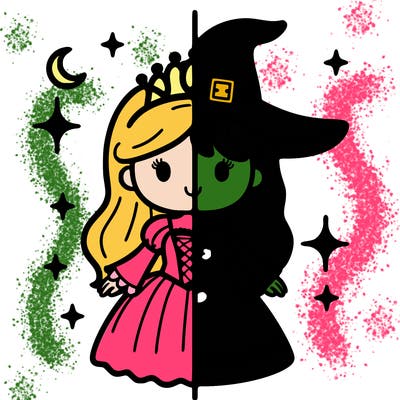 split princess and witch