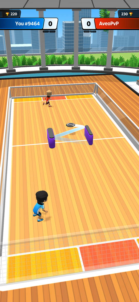 Disc Rivals - Competitive multiplayer disc sports match in a modern arena with physics-based gameplay.