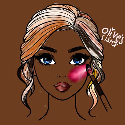 realistic person with makeup