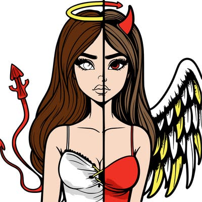 devil vs angel realistic girl