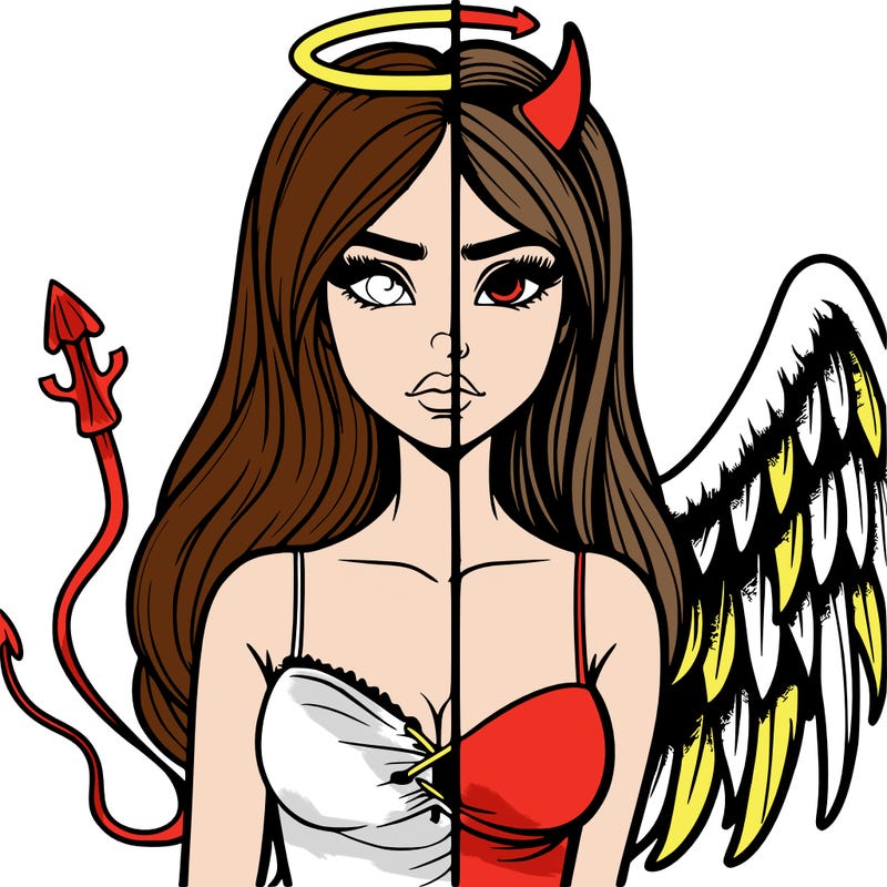 devil vs angel realistic girl