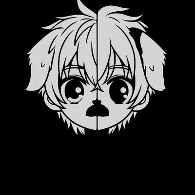 cute anime half dog boy