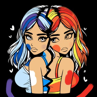 realistic girl split