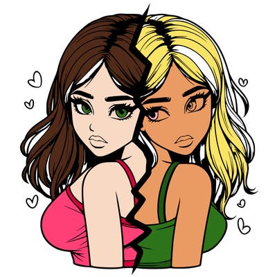 realistic girl split