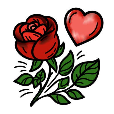 rose and heart