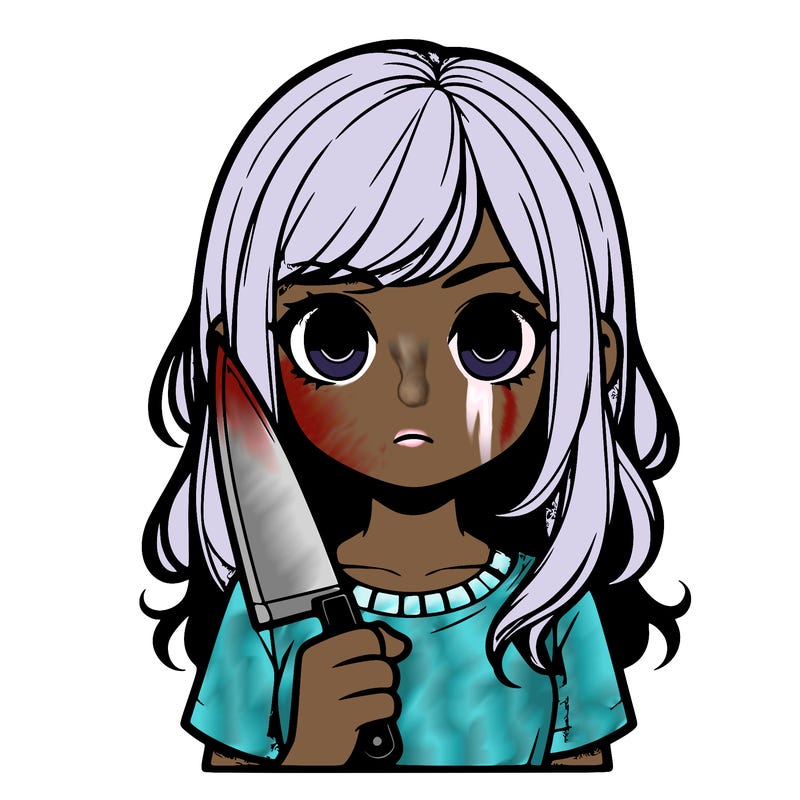 girl with a knife realisic