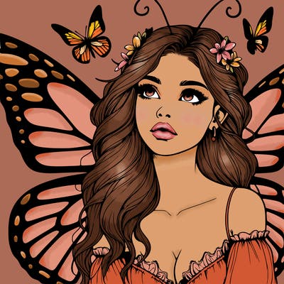 butterfly fairy realistic girl