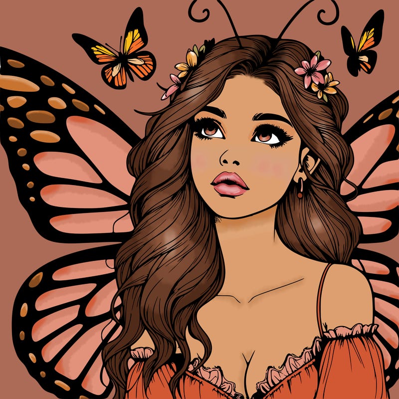 butterfly fairy realistic girl