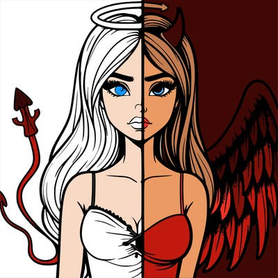 devil vs angel realistic girl