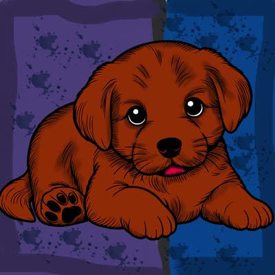 a cute realistic puppy