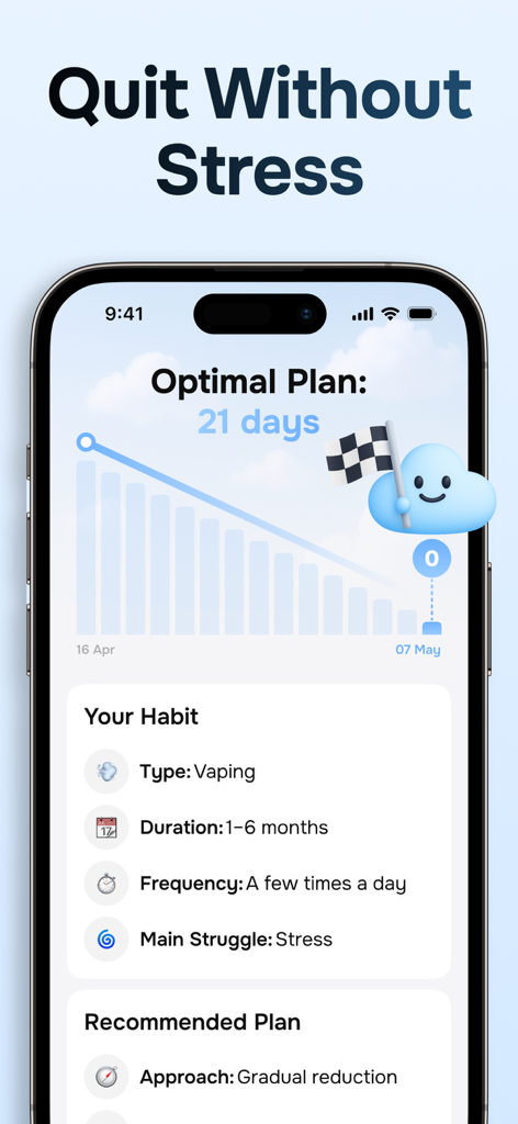 Puff Count: Quit Vaping App - A personalized 21-day gradual reduction plan for quitting vaping in the Puff Count app