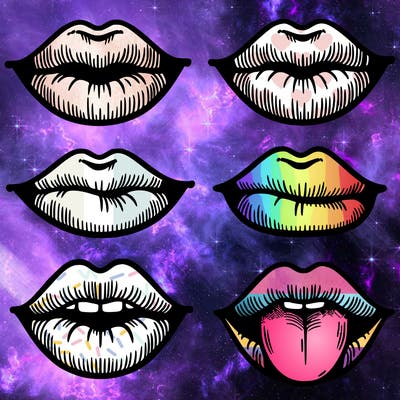 split lips in four parts