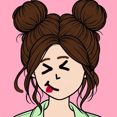 realistic girl with buns on the top of her hair